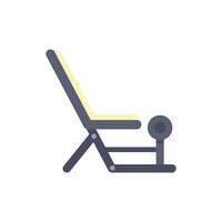 Adjustable bench press for building muscles in the gym vector