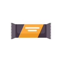 Chocolate bar with yellow wrapping paper is lying horizontally vector