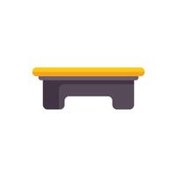 Simple small yellow and black bench illustration showing minimalist design style vector