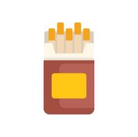 Open cigarette pack showing cigarettes inside on white background vector