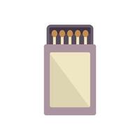 Open matchbox with matches sticking out in flat icon style vector