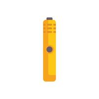 Yellow electronic cigarette with button on white background vector