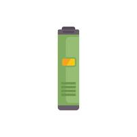 Green battery showing charge level indicator icon vector