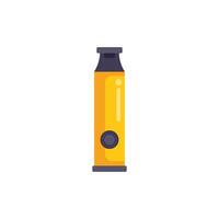 Yellow electronic cigarette with button on white background vector