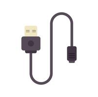 Usb cable connecting to device for data transfer and charging vector