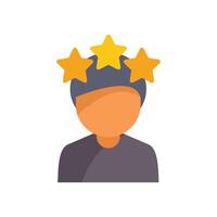 Man getting five star review for customer satisfaction vector