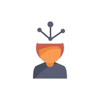 Person thinking with artificial intelligence system icon vector