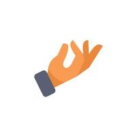 Hand is making a picking up gesture on a white background vector