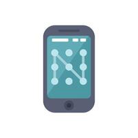 Smartphone showing pattern password on screen for user authorization vector
