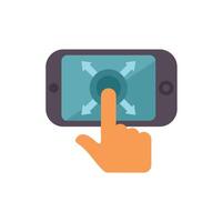 Hand using smartphone for navigation with arrows on screen vector