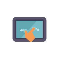 Hand using digital tablet zooming with two fingers gesture vector