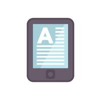 Modern ebook reader displaying digital book content vector