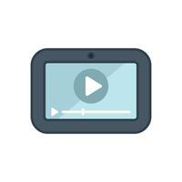 Tablet is playing video from streaming platform with progress bar vector