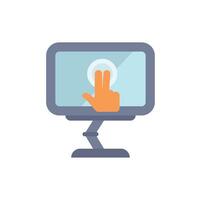 Hand gesturing double click on computer screen icon vector