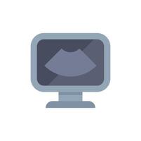 Ultrasound machine displaying sonogram image on monitor screen vector
