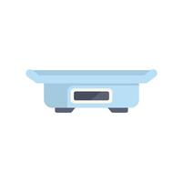 Electronic weighing scale displaying measurement data in store vector