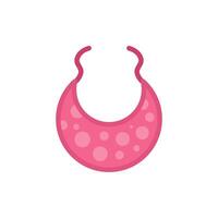 Pink baby bib with dots protecting from staining clothes vector