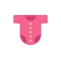 Pink baby bodysuit with short sleeves and button closure vector