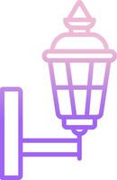 A purple and pink lamp with a light on it vector