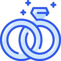 Two rings with a diamond on each one vector
