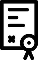 A certificate icon with a ribbon vector