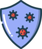 A shield with gears and a bug on it vector