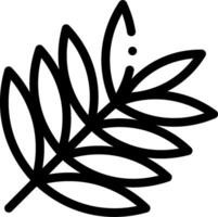 A black and white illustration of a leaf vector