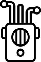 A black and white image of a robot vector