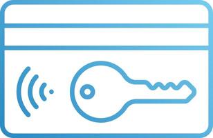 A credit card with a key and a wireless signal vector
