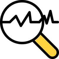 A magnifying glass with an ecg line on it vector