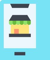 A flat icon of a store on a tablet vector