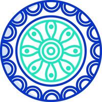 A circular design with blue and green circles vector