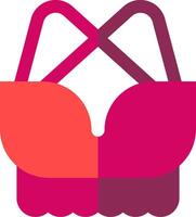 A pink bra with a red and orange top vector