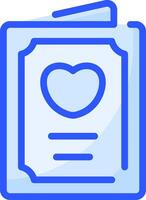 A blue folder with a heart on it vector