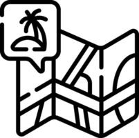 A map with a palm tree and a speech bubble vector