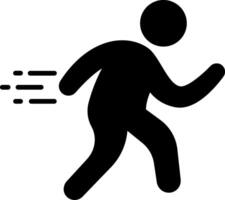 A black and white silhouette of a man running vector