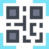 A qr code on a blue background vector