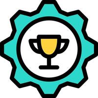 A blue gear with a yellow cup in it vector
