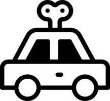 A black and white image of a car with a heart on top vector