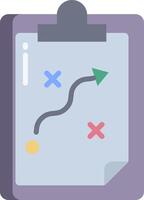 A clipboard with an arrow pointing to the right and a green arrow pointing to the left vector