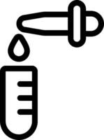A black and white icon of a syringe and a test tube vector