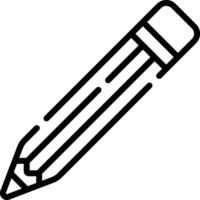 A black and white pencil icon on a white background vector