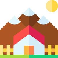 A house with a mountain in the background vector