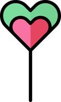 A heart shaped lollipop on a stick vector