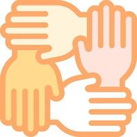 A group of hands holding each other together vector