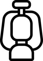 A black and white icon of a person with a backpack vector