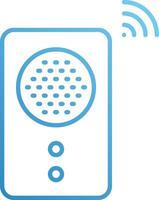 A microphone icon with a blue background vector