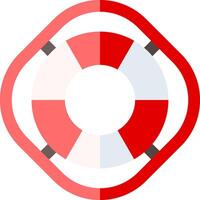 A red and white life preserver icon vector