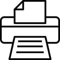 Printer icon with paper and a sheet of paper vector