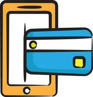 Mobile phone and credit card vector